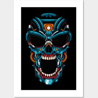 robot mask illustration Posters and Art